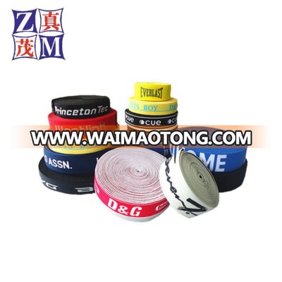 Chinese supplier woven for underwear customized brand names logo jacquard printed elastic band