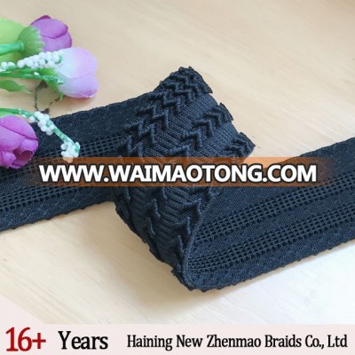 factory customized nice woven 40mm black elastic jacquard band